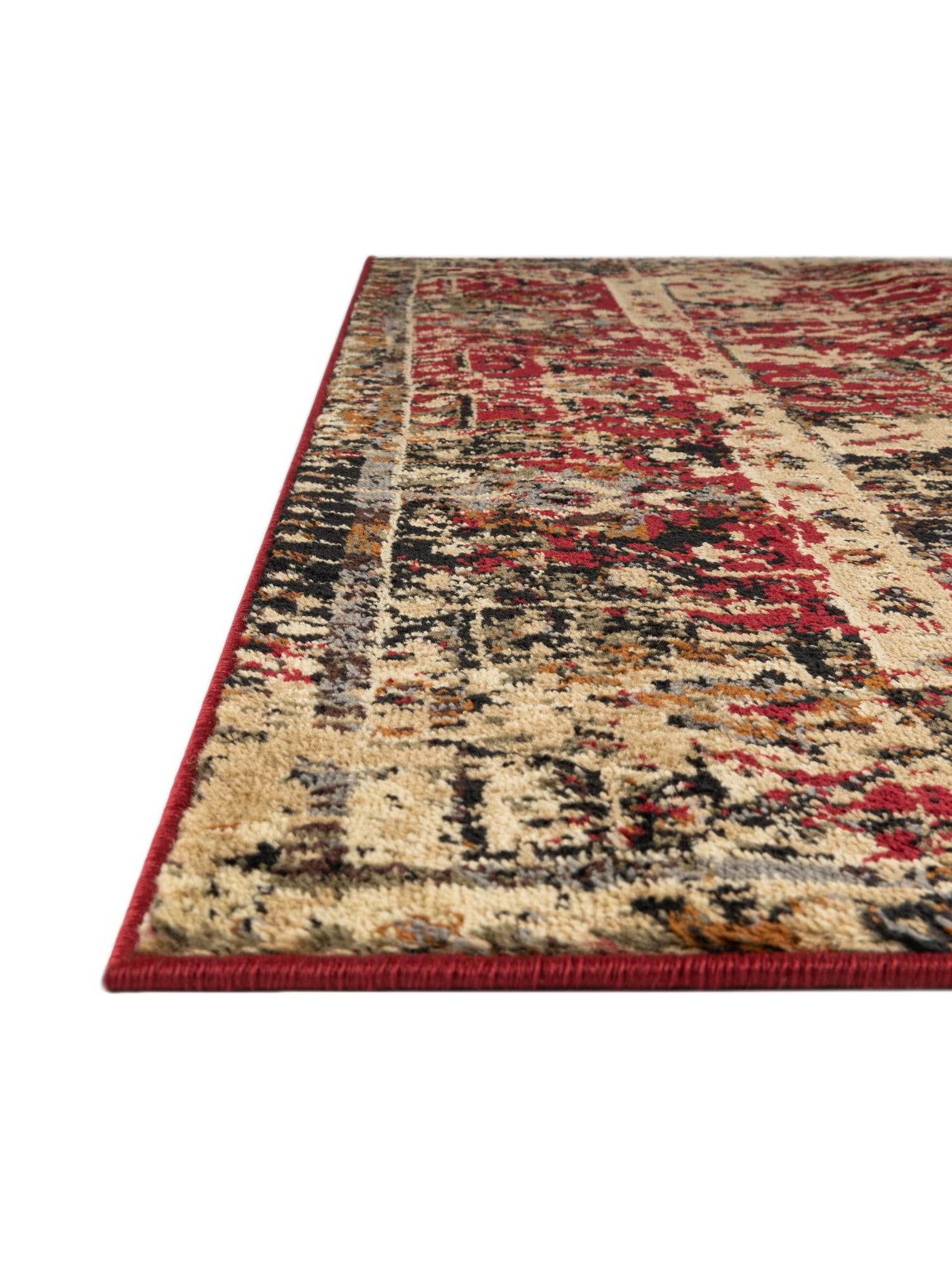 Burgundy 4' 1 x 6' 1 Saturn Rectangle Area Rug Stain Resistant Easy Clean Classic Vintage Design Durable Carpet for Affordable Home Interiors for Sale at Rug Engine