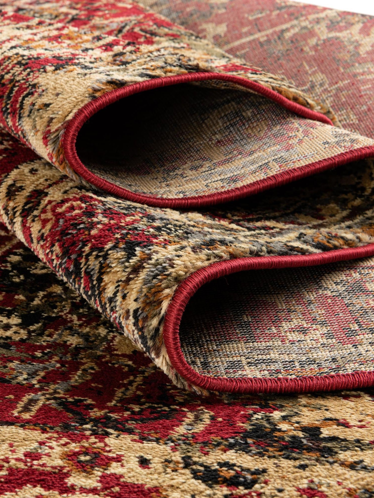 Burgundy 2' x 3' 1 Saturn Rectangle Area Rug Stain Resistant Easy Clean Classic Vintage Design Durable Carpet for Affordable Home Interiors for Sale at Rug Engine