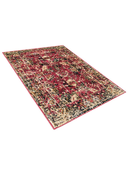 Burgundy 2' x 3' 1 Saturn Rectangle Area Rug Stain Resistant Easy Clean Classic Vintage Design Durable Carpet for Affordable Home Interiors for Sale at Rug Engine