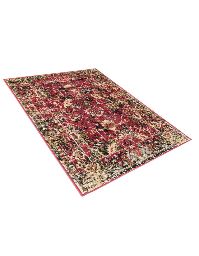 Burgundy 2' x 3' 1 Saturn Rectangle Area Rug Stain Resistant Easy Clean Classic Vintage Design Durable Carpet for Affordable Home Interiors for Sale at Rug Engine