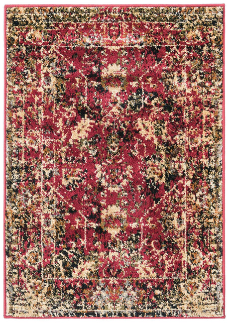 Burgundy 2' x 3' 1 Saturn Rectangle Area Rug Stain Resistant Easy Clean Classic Vintage Design Durable Carpet for Affordable Home Interiors for Sale at Rug Engine
