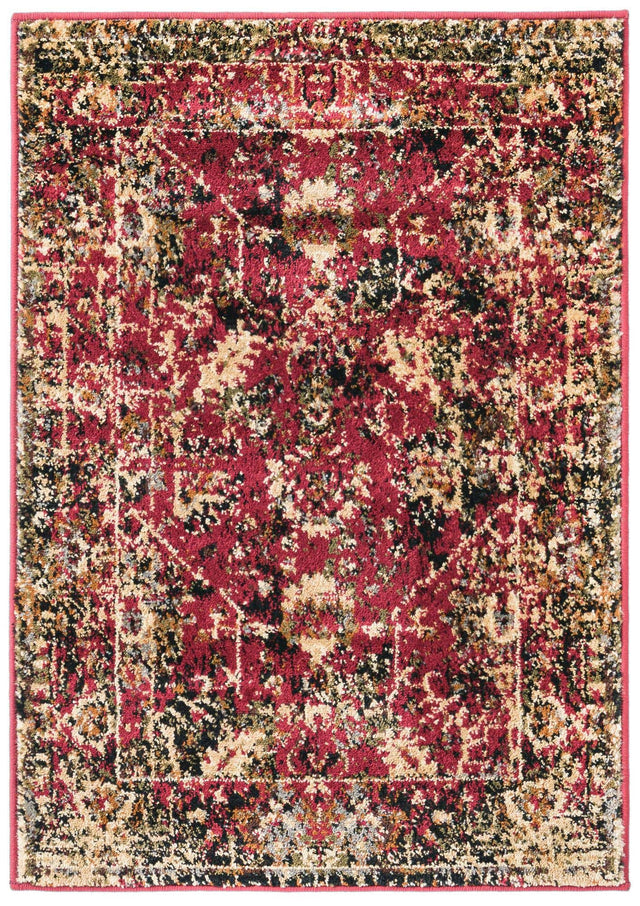 Burgundy 2' x 3' 1 Saturn Rectangle Area Rug Stain Resistant Easy Clean Classic Vintage Design Durable Carpet for Affordable Home Interiors for Sale at Rug Engine