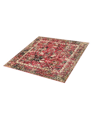 Burgundy 5' 3 x 5' 3 Saturn Square Area Rug Stain Resistant Easy Clean Classic Vintage Design Durable Carpet for Affordable Home Interiors for Sale at Rug Engine