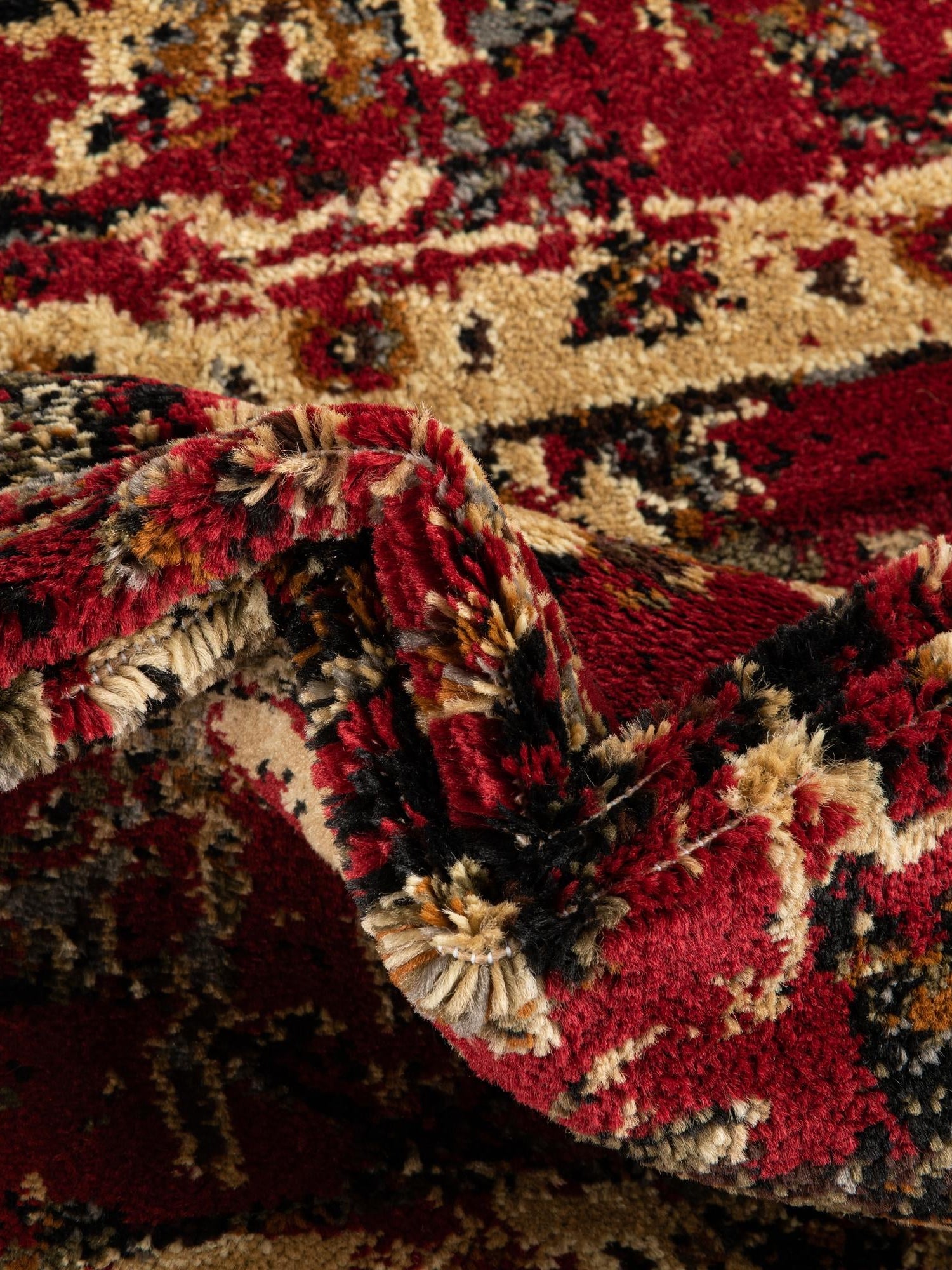 Burgundy 5' 3 x 5' 3 Saturn Square Area Rug Stain Resistant Easy Clean Classic Vintage Design Durable Carpet for Affordable Home Interiors for Sale at Rug Engine