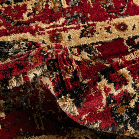 Burgundy 5' 3 x 5' 3 Saturn Square Area Rug Stain Resistant Easy Clean Classic Vintage Design Durable Carpet for Affordable Home Interiors for Sale at Rug Engine
