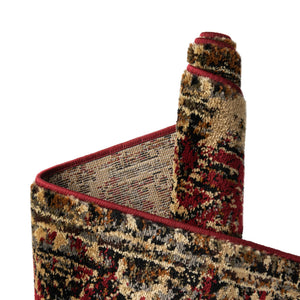 Burgundy 7' 10 x 7' 10 Saturn Square Area Rug Stain Resistant Easy Clean Classic Vintage Design Durable Carpet for Affordable Home Interiors for Sale at Rug Engine