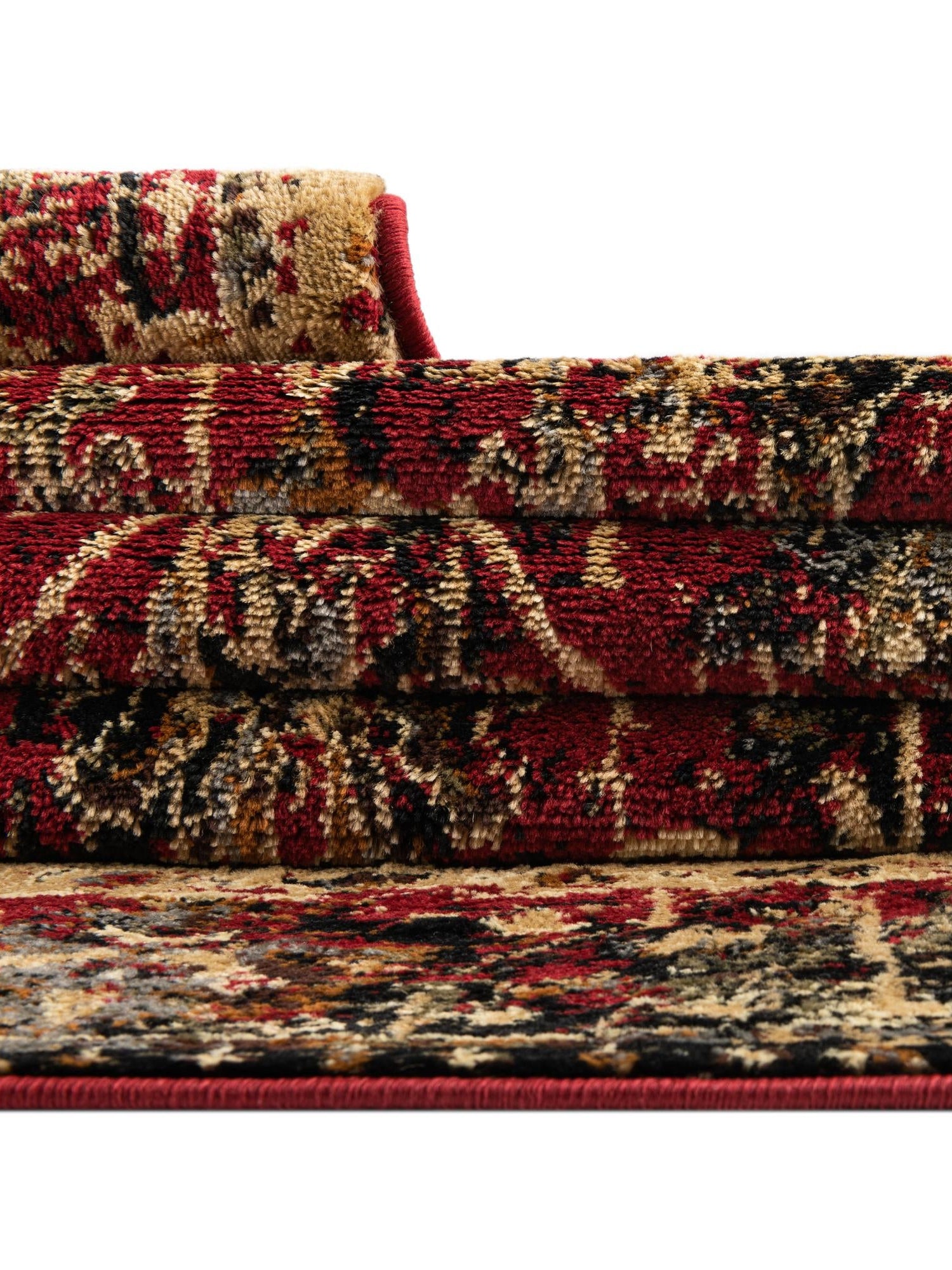 Burgundy 5' 3 x 5' 3 Saturn Square Area Rug Stain Resistant Easy Clean Classic Vintage Design Durable Carpet for Affordable Home Interiors for Sale at Rug Engine
