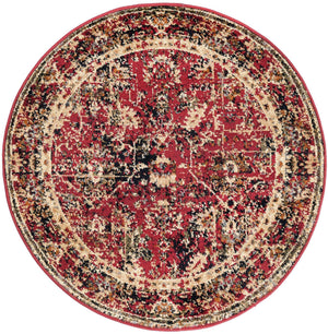 Burgundy 3' 1 x 3' 1 Saturn Round Area Rug Stain Resistant Easy Clean Classic Vintage Design Durable Carpet for Affordable Home Interiors for Sale at Rug Engine