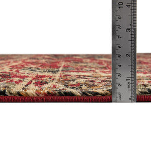 Burgundy 5' 3 x 5' 3 Saturn Round Area Rug Stain Resistant Easy Clean Classic Vintage Design Durable Carpet for Affordable Home Interiors for Sale at Rug Engine