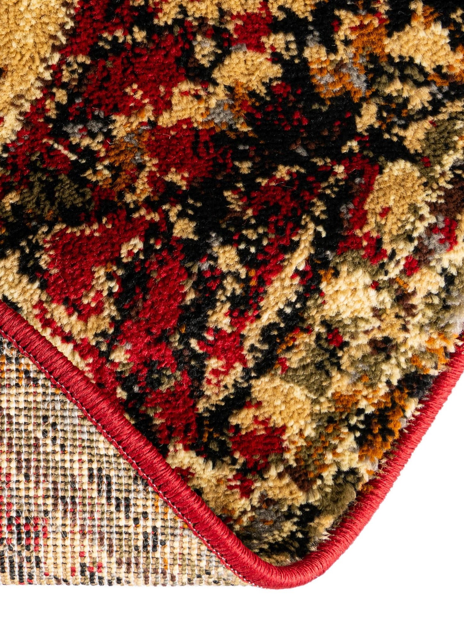 Burgundy 7' 10 x 7' 10 Saturn Round Area Rug Stain Resistant Easy Clean Classic Vintage Design Durable Carpet for Affordable Home Interiors for Sale at Rug Engine