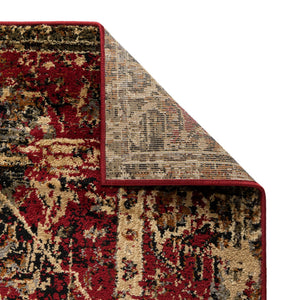 Burgundy 3' 1 x 3' 1 Saturn Octagon Area Rug Stain Resistant Easy Clean Classic Vintage Design Durable Carpet for Affordable Home Interiors for Sale at Rug Engine