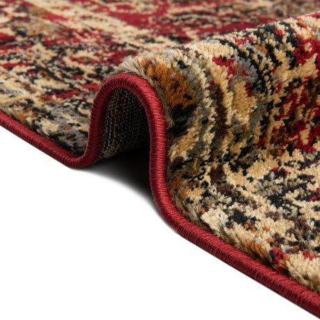 Burgundy 3' 1 x 3' 1 Saturn Octagon Area Rug Stain Resistant Easy Clean Classic Vintage Design Durable Carpet for Affordable Home Interiors for Sale at Rug Engine