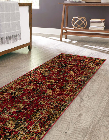 Burgundy 2' 7 x 14' 1 Saturn Runner Area Rug Stain Resistant Easy Clean Classic Vintage Design Durable Carpet for Affordable Home Interiors for Sale at Rug Engine