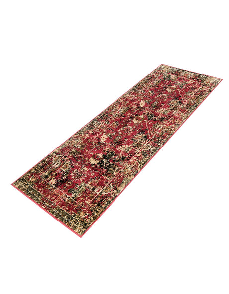 Burgundy 2' x 5' 1 Saturn Runner Area Rug Stain Resistant Easy Clean Classic Vintage Design Durable Carpet for Affordable Home Interiors for Sale at Rug Engine