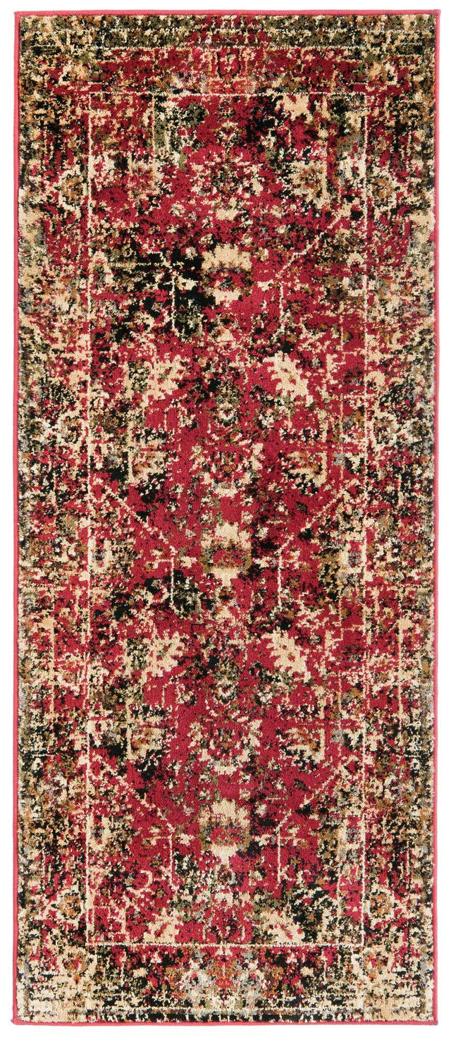 Burgundy 2' x 5' 1 Saturn Runner Area Rug Stain Resistant Easy Clean Classic Vintage Design Durable Carpet for Affordable Home Interiors for Sale at Rug Engine