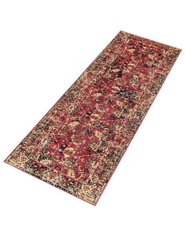 Burgundy 2' x 7' 1 Saturn Runner Area Rug Stain Resistant Easy Clean Classic Vintage Design Durable Carpet for Affordable Home Interiors for Sale at Rug Engine