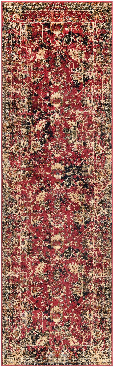 Burgundy 2' x 7' 1 Saturn Runner Area Rug Stain Resistant Easy Clean Classic Vintage Design Durable Carpet for Affordable Home Interiors for Sale at Rug Engine