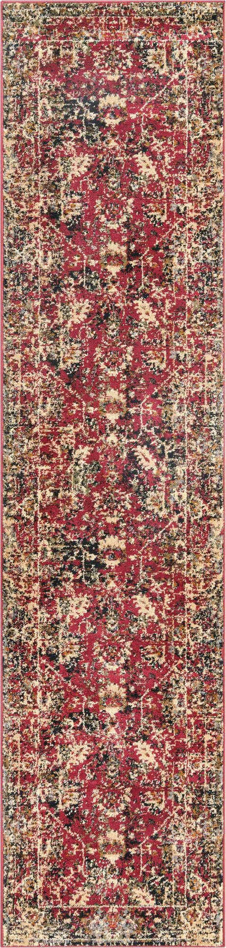Burgundy 2' x 9' Saturn Runner Area Rug Stain Resistant Easy Clean Classic Vintage Design Durable Carpet for Affordable Home Interiors for Sale at Rug Engine