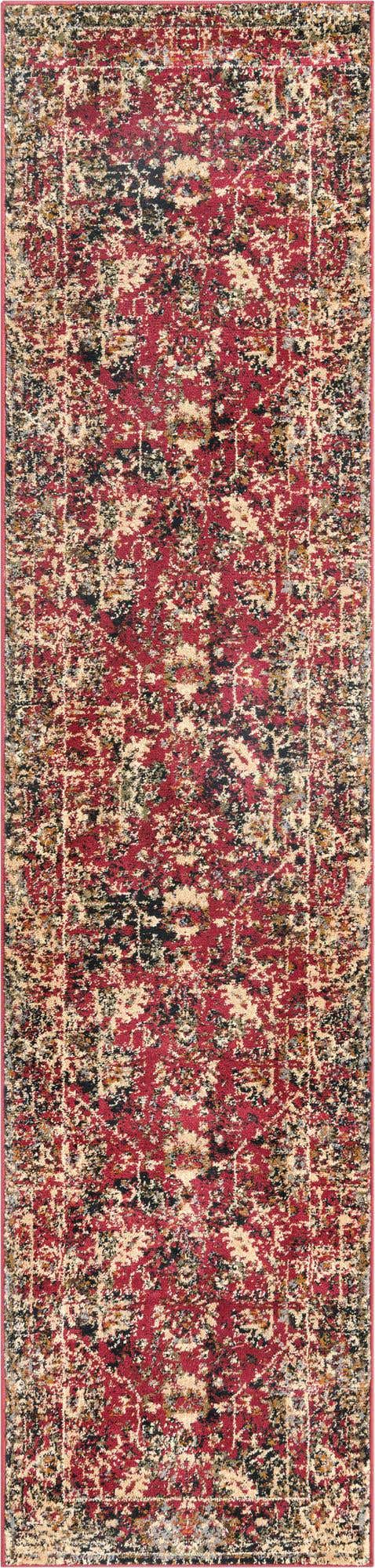 Burgundy 2' x 9' Saturn Runner Area Rug Stain Resistant Easy Clean Classic Vintage Design Durable Carpet for Affordable Home Interiors for Sale at Rug Engine