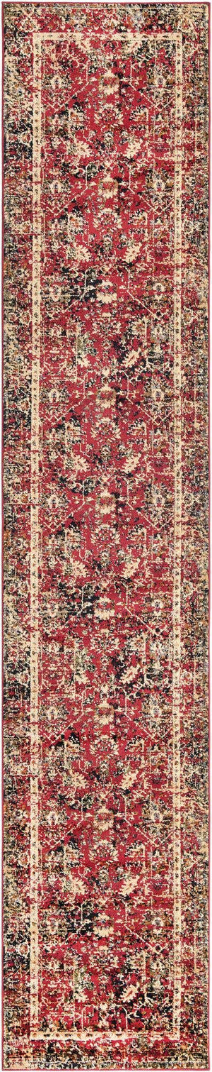 Burgundy 2' 7 x 14' 1 Saturn Runner Area Rug Stain Resistant Easy Clean Classic Vintage Design Durable Carpet for Affordable Home Interiors for Sale at Rug Engine