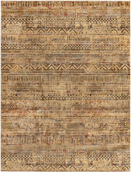 Beige 9' x 12' Saturn Rectangle Area Rug Stain Resistant Easy Clean Classic Vintage Design Durable Carpet for Affordable Home Interiors for Sale at Rug Engine