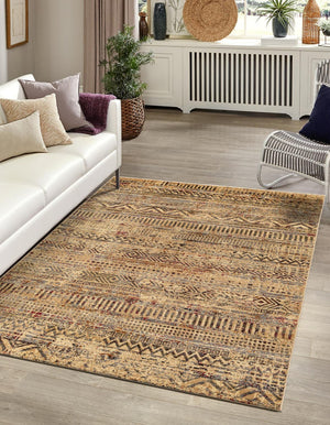 Beige 10' x 13' 1 Saturn Rectangle Area Rug Stain Resistant Easy Clean Classic Vintage Design Durable Carpet for Affordable Home Interiors for Sale at Rug Engine