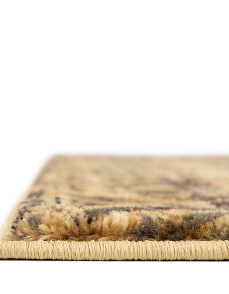 Beige 7' 1 x 10' Saturn Rectangle Area Rug Stain Resistant Easy Clean Classic Vintage Design Durable Carpet for Affordable Home Interiors for Sale at Rug Engine