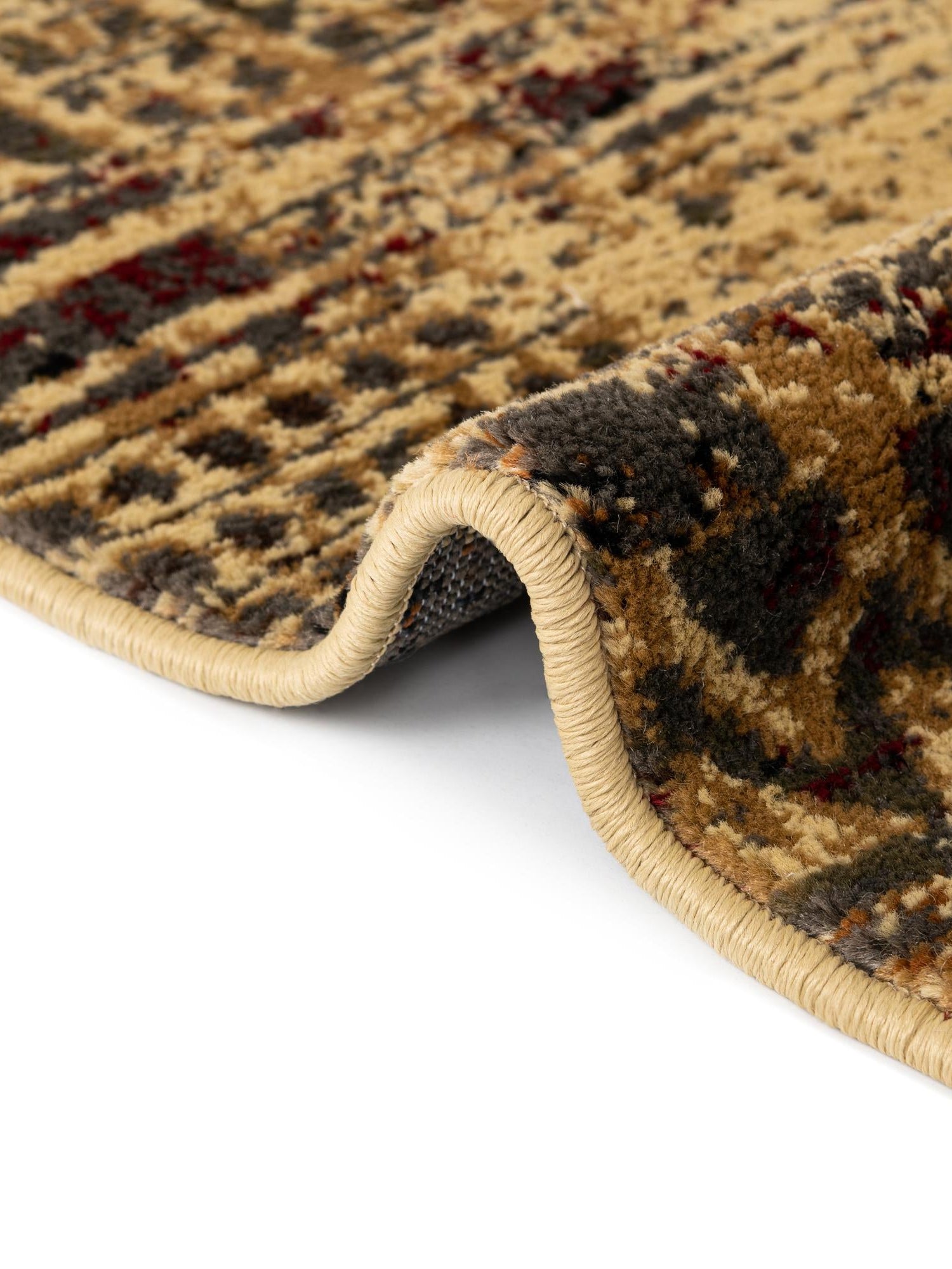 Beige 5' 3 x 8' Saturn Rectangle Area Rug Stain Resistant Easy Clean Classic Vintage Design Durable Carpet for Affordable Home Interiors for Sale at Rug Engine