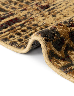 Beige 5' 3 x 8' Saturn Rectangle Area Rug Stain Resistant Easy Clean Classic Vintage Design Durable Carpet for Affordable Home Interiors for Sale at Rug Engine