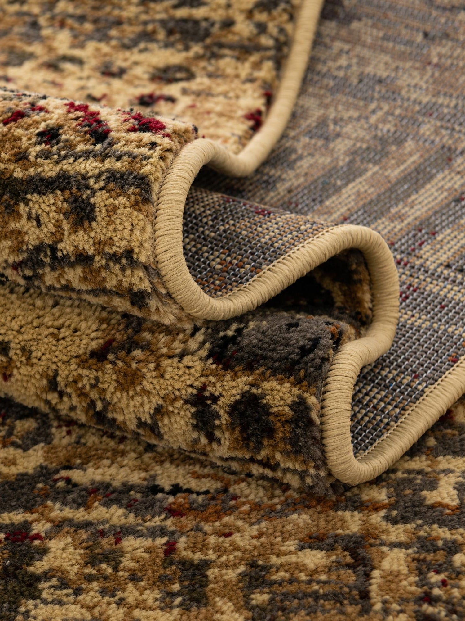Beige 9' x 12' Saturn Rectangle Area Rug Stain Resistant Easy Clean Classic Vintage Design Durable Carpet for Affordable Home Interiors for Sale at Rug Engine