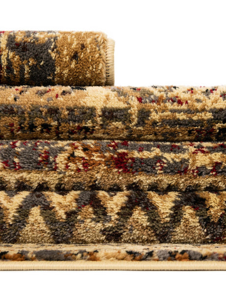 Beige 5' 3 x 7' 1 Saturn Rectangle Area Rug Stain Resistant Easy Clean Classic Vintage Design Durable Carpet for Affordable Home Interiors for Sale at Rug Engine