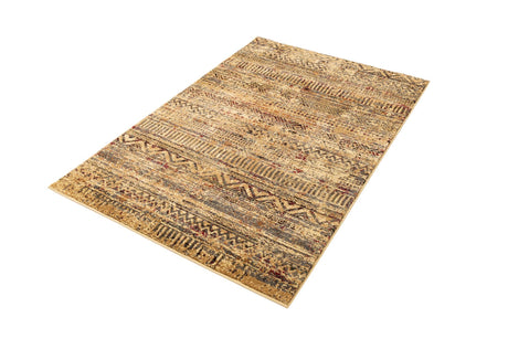 Beige 4' 1 x 6' 1 Saturn Rectangle Area Rug Stain Resistant Easy Clean Classic Vintage Design Durable Carpet for Affordable Home Interiors for Sale at Rug Engine