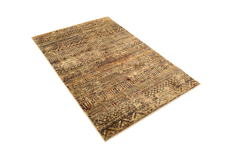 Beige 4' 1 x 6' 1 Saturn Rectangle Area Rug Stain Resistant Easy Clean Classic Vintage Design Durable Carpet for Affordable Home Interiors for Sale at Rug Engine