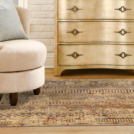 Beige 6' 1 x 6' 1 Saturn Square Area Rug Stain Resistant Easy Clean Classic Vintage Design Durable Carpet for Affordable Home Interiors for Sale at Rug Engine