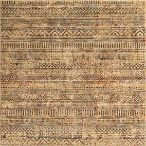 Beige 7' 10 x 7' 10 Saturn Square Area Rug Stain Resistant Easy Clean Classic Vintage Design Durable Carpet for Affordable Home Interiors for Sale at Rug Engine