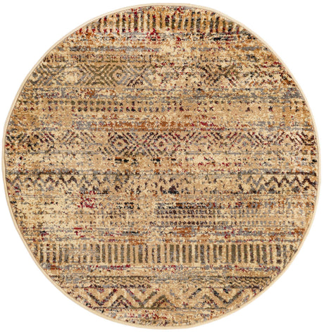 Beige 3' 1 x 3' 1 Saturn Round Area Rug Stain Resistant Easy Clean Classic Vintage Design Durable Carpet for Affordable Home Interiors for Sale at Rug Engine