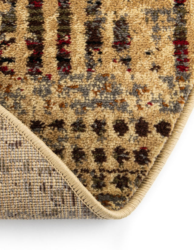 Beige 7' 10 x 7' 10 Saturn Round Area Rug Stain Resistant Easy Clean Classic Vintage Design Durable Carpet for Affordable Home Interiors for Sale at Rug Engine