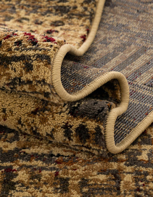 Beige 7' 1 x 7' 1 Saturn Round Area Rug Stain Resistant Easy Clean Classic Vintage Design Durable Carpet for Affordable Home Interiors for Sale at Rug Engine