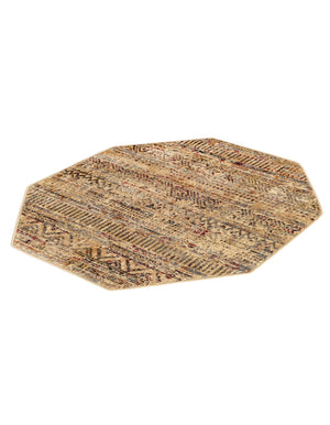Beige 3' 1 x 3' 1 Saturn Octagon Area Rug Stain Resistant Easy Clean Classic Vintage Design Durable Carpet for Affordable Home Interiors for Sale at Rug Engine