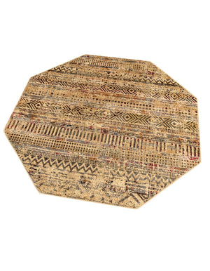 Beige 5' 3 x 5' 3 Saturn Octagon Area Rug Stain Resistant Easy Clean Classic Vintage Design Durable Carpet for Affordable Home Interiors for Sale at Rug Engine