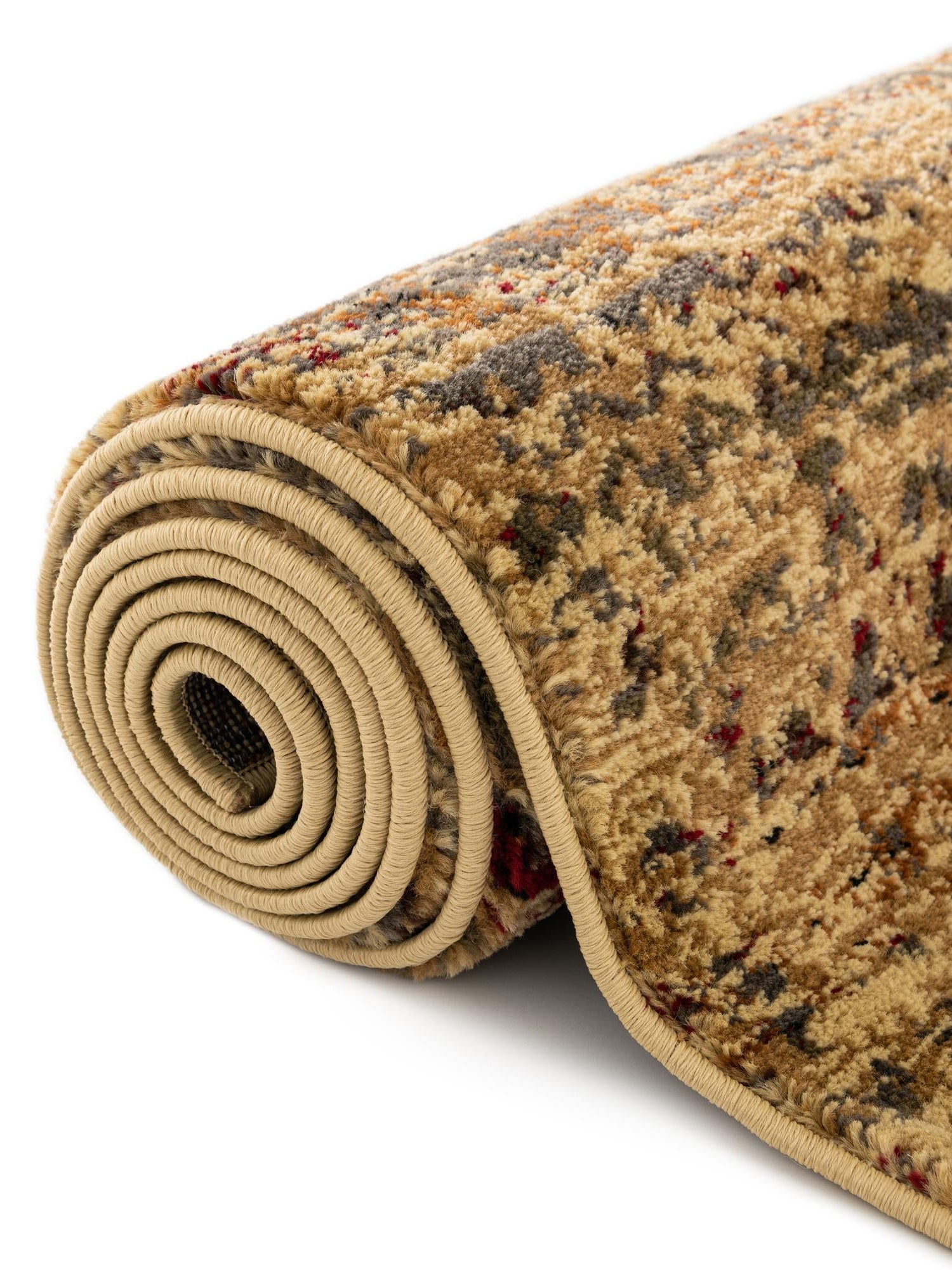 Beige 7' 10 x 7' 10 Saturn Octagon Area Rug Stain Resistant Easy Clean Classic Vintage Design Durable Carpet for Affordable Home Interiors for Sale at Rug Engine