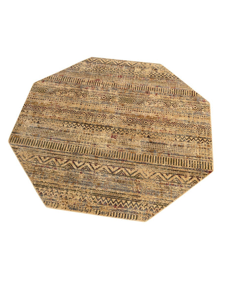 Beige 7' 10 x 7' 10 Saturn Octagon Area Rug Stain Resistant Easy Clean Classic Vintage Design Durable Carpet for Affordable Home Interiors for Sale at Rug Engine