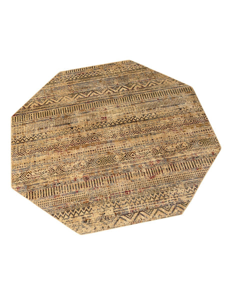 Beige 7' 10 x 7' 10 Saturn Octagon Area Rug Stain Resistant Easy Clean Classic Vintage Design Durable Carpet for Affordable Home Interiors for Sale at Rug Engine