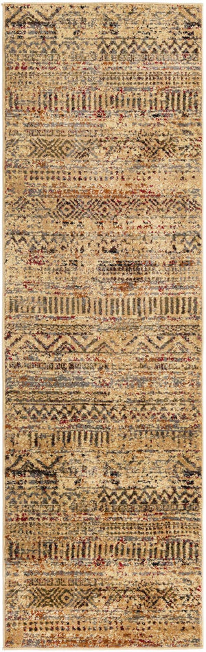 Beige 2' x 7' 1 Saturn Runner Area Rug Stain Resistant Easy Clean Classic Vintage Design Durable Carpet for Affordable Home Interiors for Sale at Rug Engine