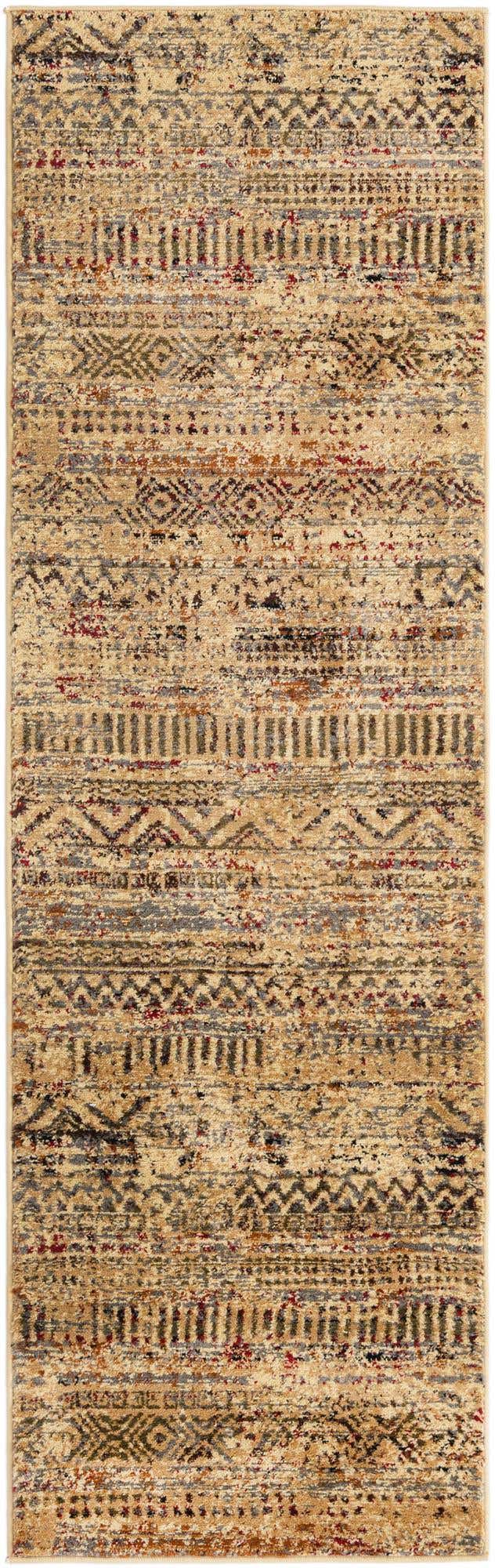 Beige 2' x 7' 1 Saturn Runner Area Rug Stain Resistant Easy Clean Classic Vintage Design Durable Carpet for Affordable Home Interiors for Sale at Rug Engine