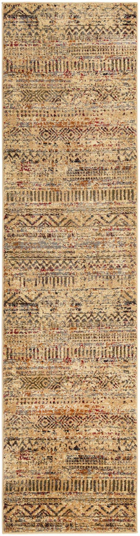 Beige 2' x 9' Saturn Runner Area Rug Stain Resistant Easy Clean Classic Vintage Design Durable Carpet for Affordable Home Interiors for Sale at Rug Engine