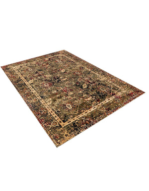 Green 9' x 12' Saturn Rectangle Area Rug Stain Resistant Easy Clean Classic Vintage Design Durable Carpet for Affordable Home Interiors for Sale at Rug Engine