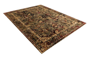 Green 7' 10 x 10' Saturn Rectangle Area Rug Stain Resistant Easy Clean Classic Vintage Design Durable Carpet for Affordable Home Interiors for Sale at Rug Engine