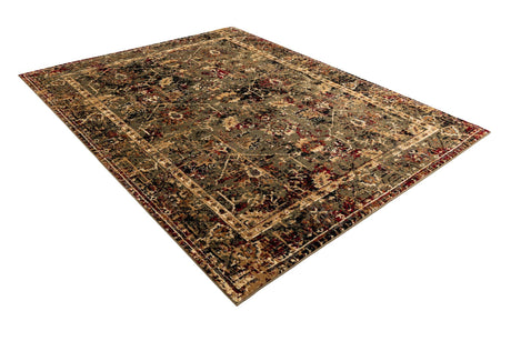 Green 7' 10 x 10' Saturn Rectangle Area Rug Stain Resistant Easy Clean Classic Vintage Design Durable Carpet for Affordable Home Interiors for Sale at Rug Engine
