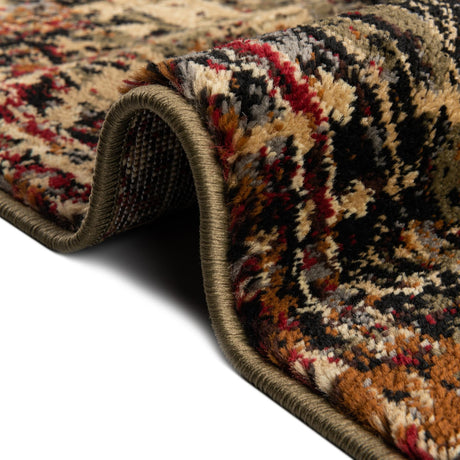 Green 2' x 3' 1 Saturn Rectangle Area Rug Stain Resistant Easy Clean Classic Vintage Design Durable Carpet for Affordable Home Interiors for Sale at Rug Engine